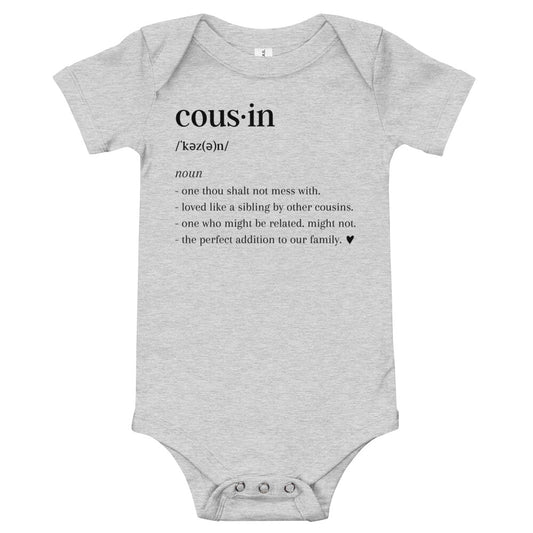 Definition Of A Cousin Baby Short Sleeve Onesie