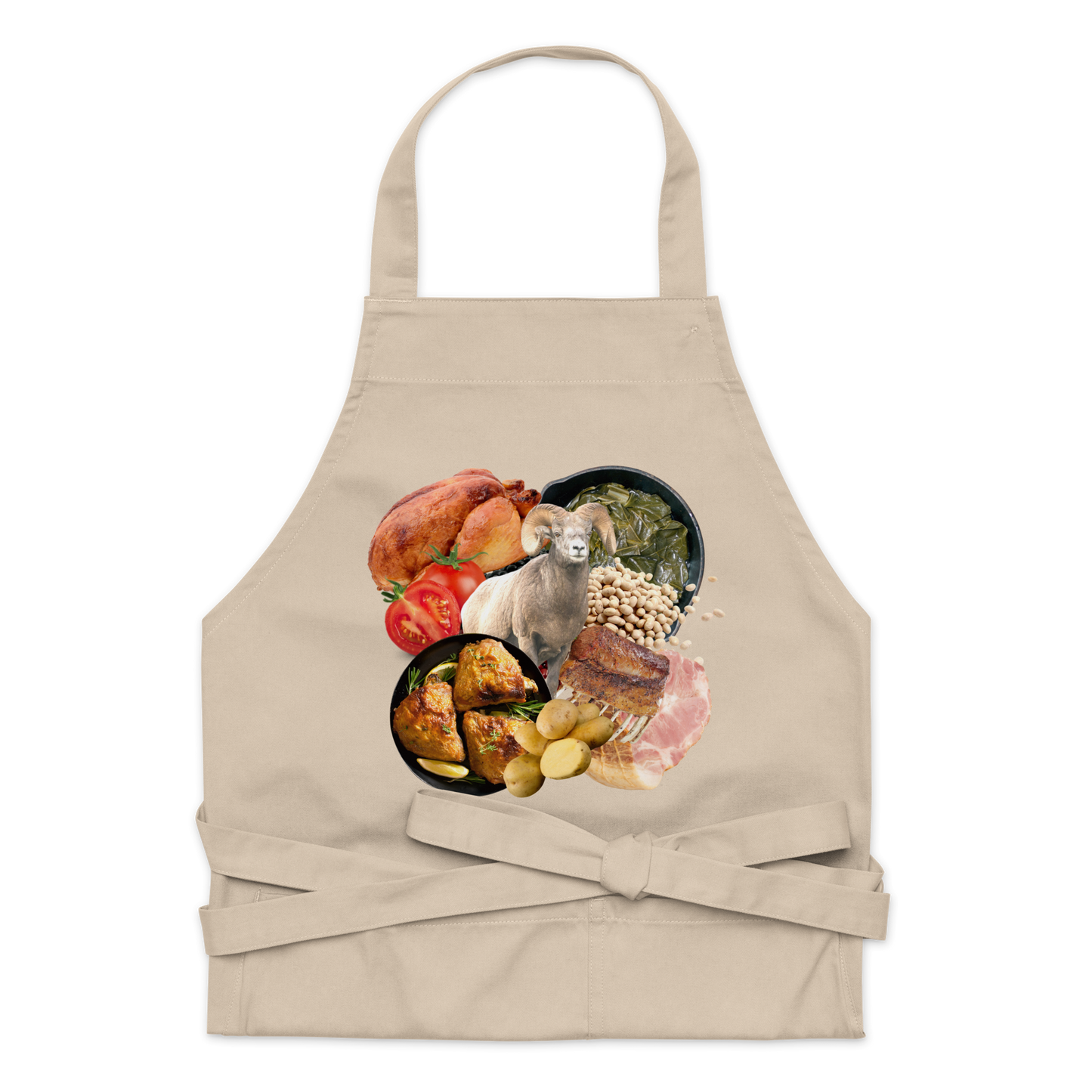 Greens Beans Potatoes Tomatoes Organic Cotton Apron