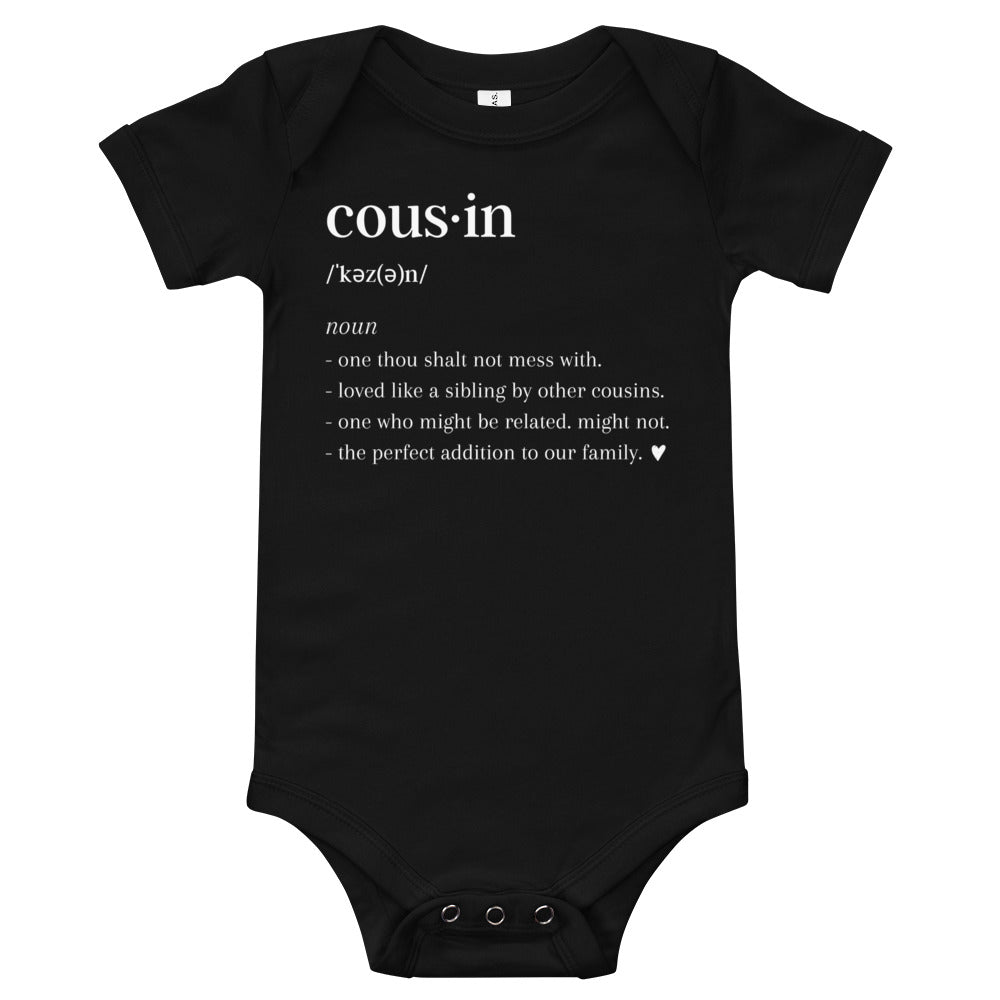 Definition Of A Cousin Baby Short Sleeve Onesie