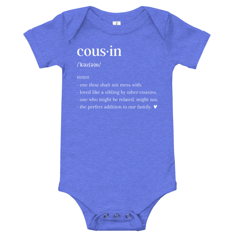 Definition Of A Cousin Baby Short Sleeve Onesie