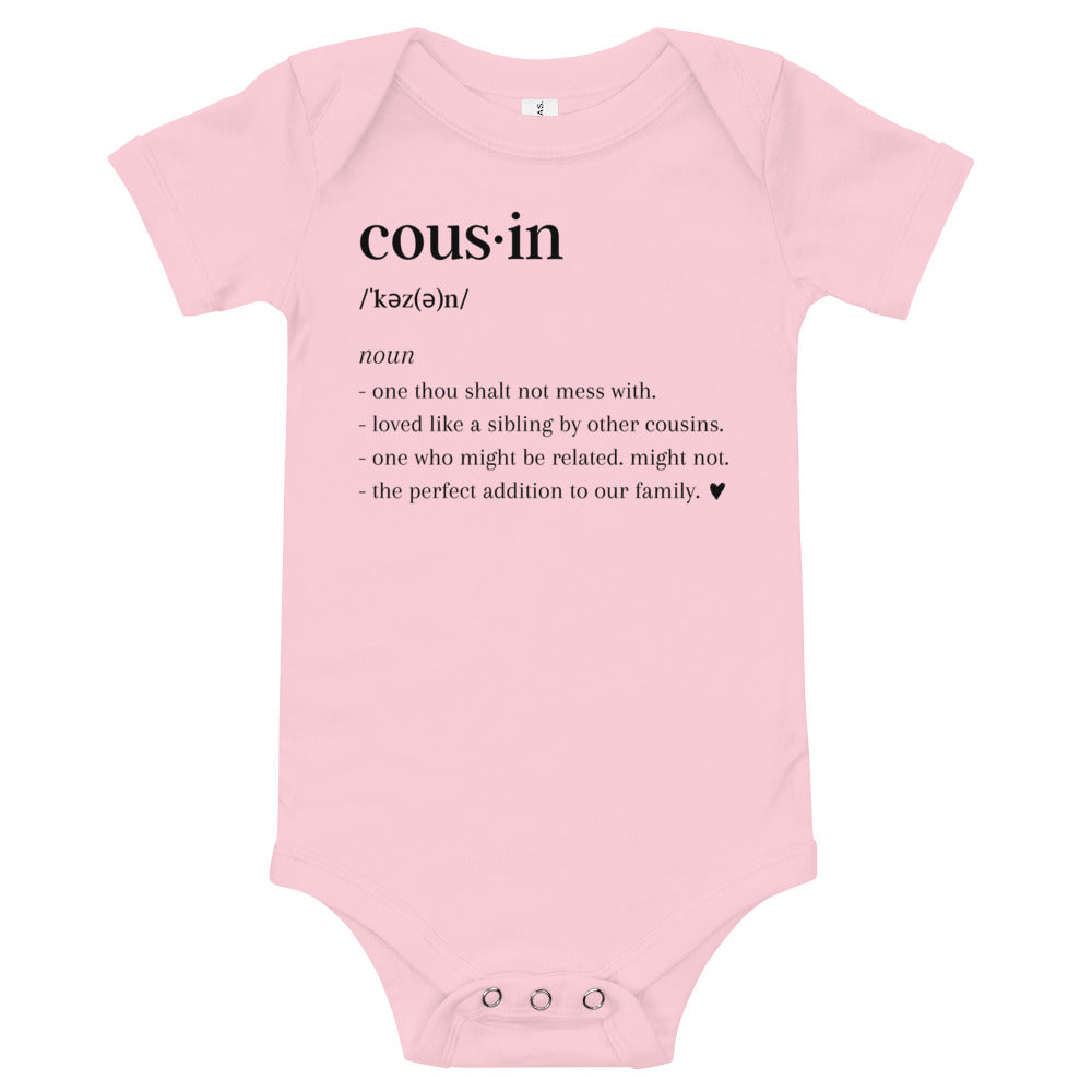 Definition Of A Cousin Baby Short Sleeve Onesie